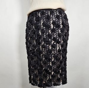 Nina Ricci Paris 3-D rosette pencil skirt 36 Art To Wear